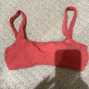 Aerie Coral Ribbed Swim Bandeau